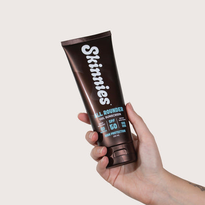 Skinnies All Rounder SPF50 200ml in hand